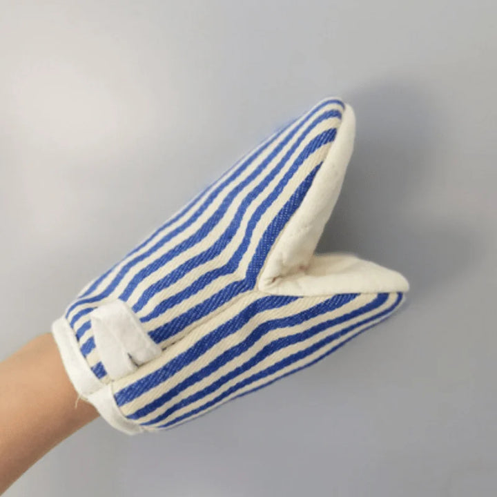 Heat-Resistant Oven Mitt — Striped Non-Slip Kitchen Glove, Anti-Scald Pot Holder