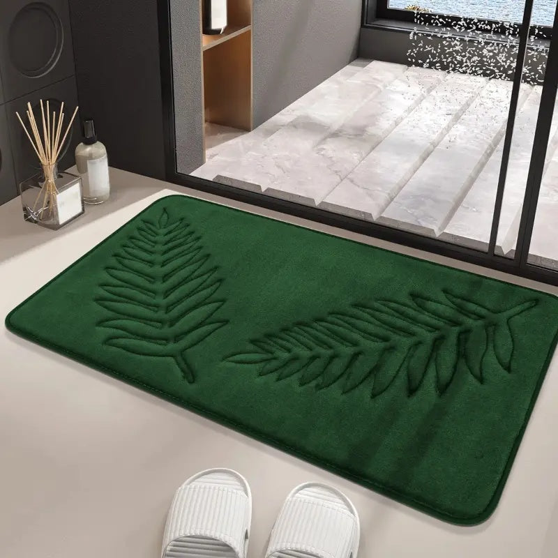 Lush Leaf Comfort Bath Mat Set 2-Piece