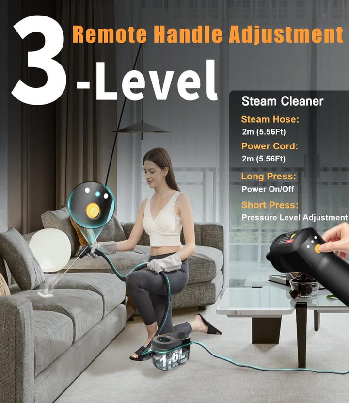 Handheld Steam Cleaner 2500W – Portable High Pressure Cleaner for Kitchen, Home, Grout &amp; Car